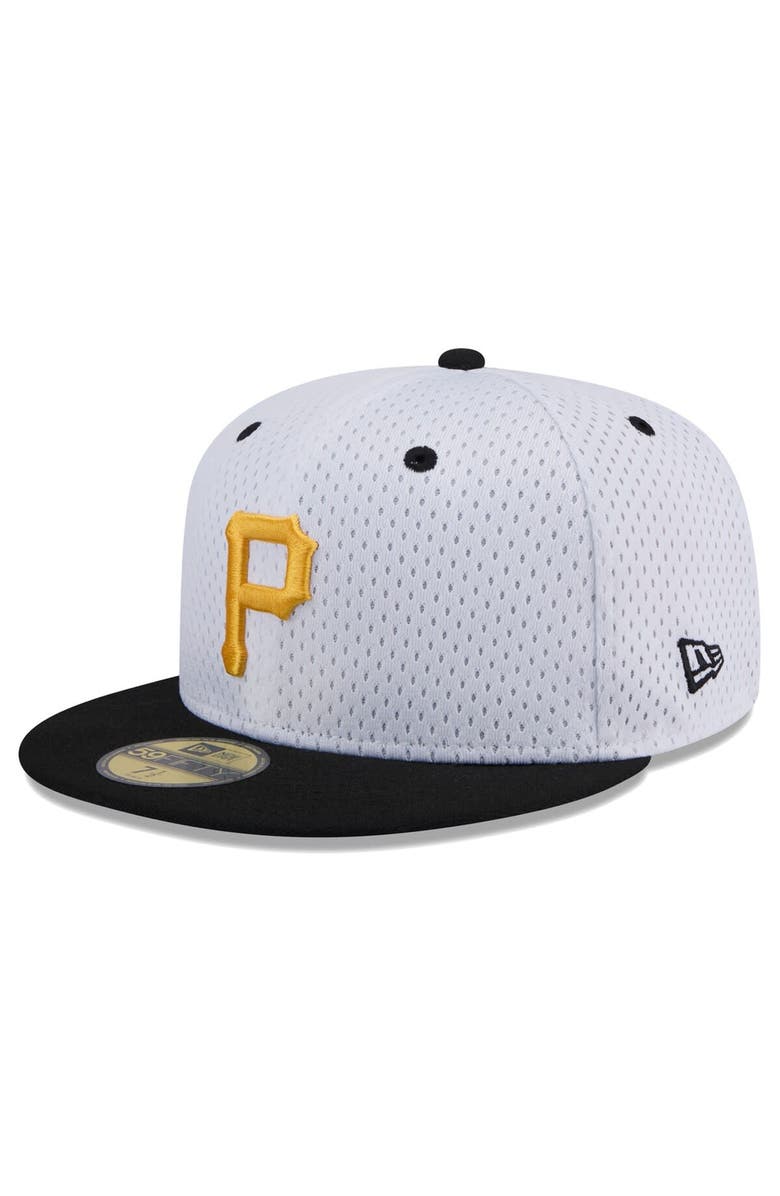 New Era Men's New Era White Pittsburgh Pirates Throwback Mesh 59FIFTY Fitted Hat, Alternate, color, 