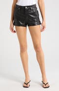 FRAME Side Slit Leather Shorts