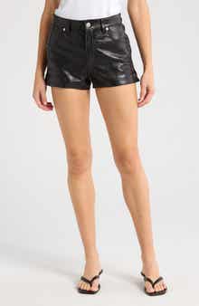 FRAME Side Slit Leather Shorts