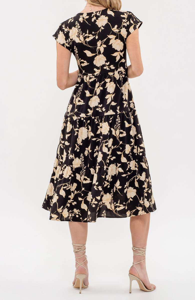 Blu Pepper Floral V-Neck Tiered Shirtdress, Alternate, color,