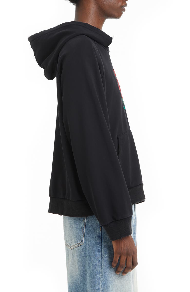 FOUND Flower Vase Oversize Embroidered Floral Hoodie, Alternate, color, 