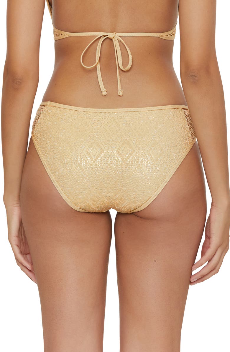 Becca Adela Polished Bikini Bottoms, Alternate, color, Gold