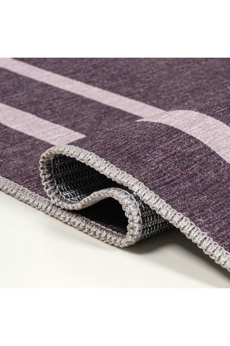 Sloane Classic 2-Stripe Border Washable Area Rug, Alternate, color, Purple/Light Purple