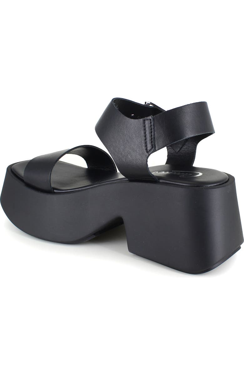 Candie's Leni Ankle Strap Platform Sandal, Alternate, color, Black Leather