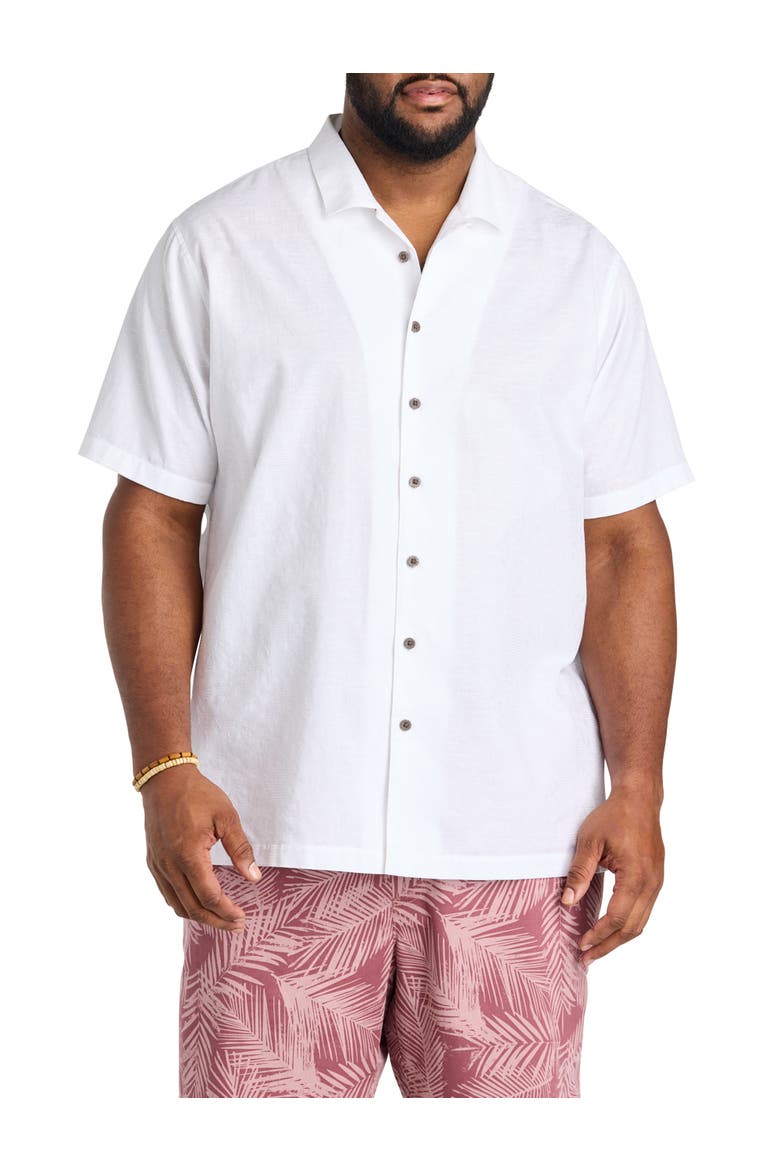 Big & Tall  Solid Camp Shirt, Alternate, color, WHITE