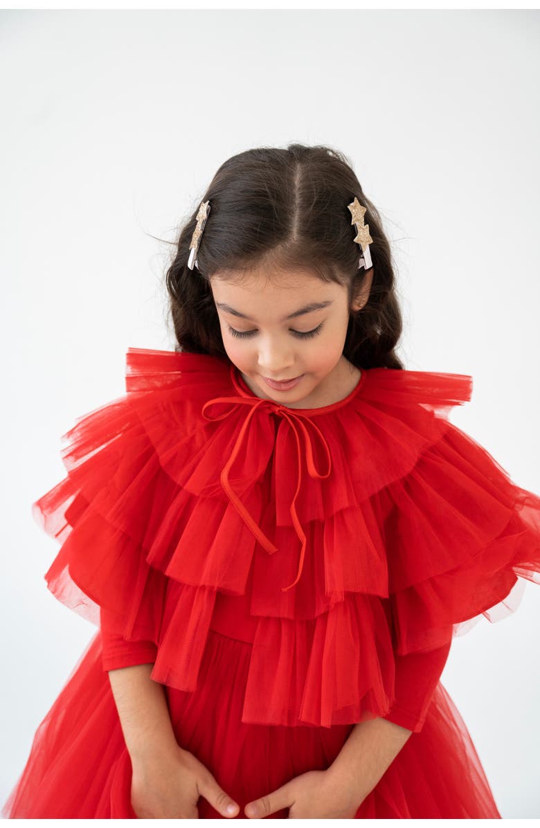 Mini Celebrities Heart Tulle Dress Set, Alternate, color, Red Love