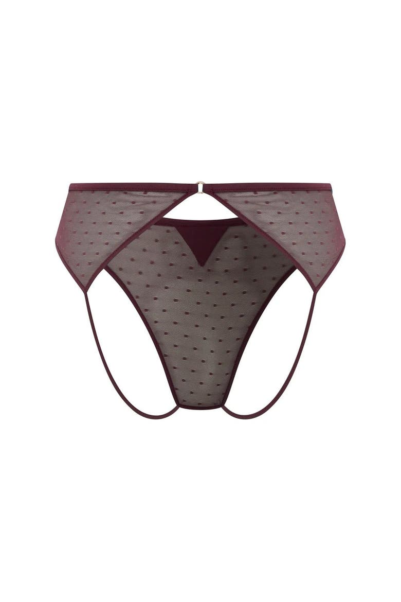 Matilda Ouvert Lace Panties, Alternate, color, Plum