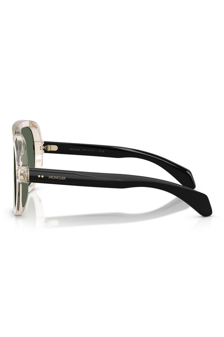 Sunsette 130mm Pilot Sunglasses, Alternate, color, BUTTER / SOLID DARK GREEN