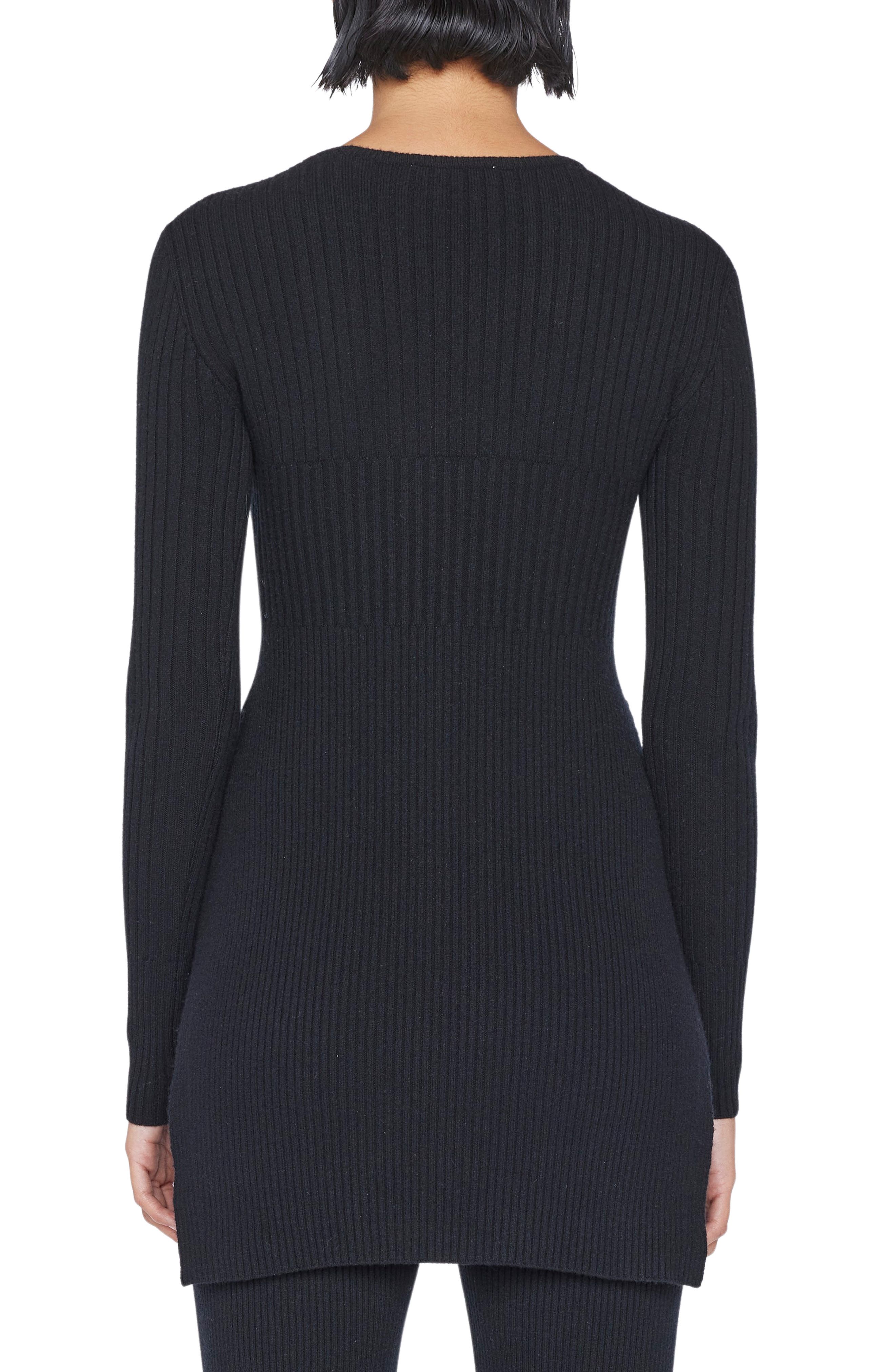 Rib Cashmere Blend Tunic Sweater - image 2
