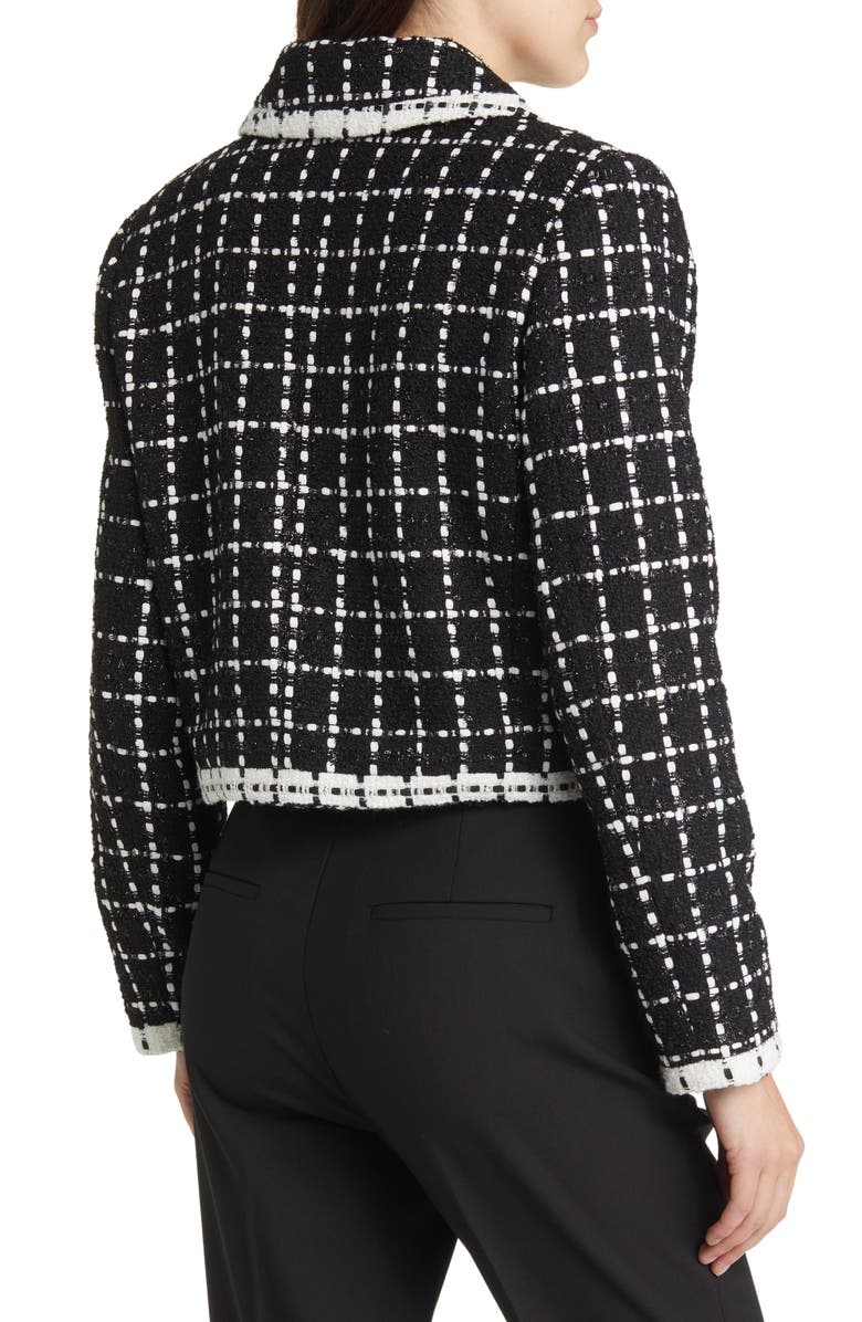 Alice + Olivia Renae Point Collar Tweed Jacket, Alternate, color,
