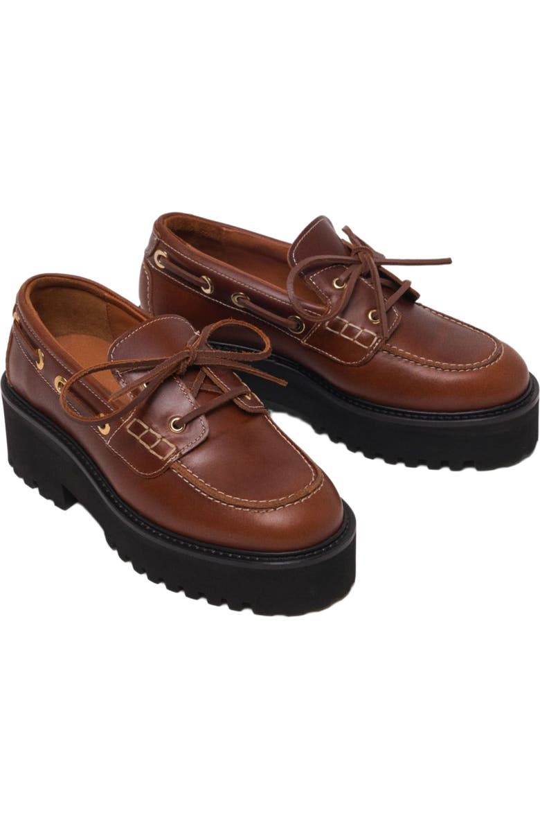 maje Boat shoes with chunky sole, Alternate, color, Brown