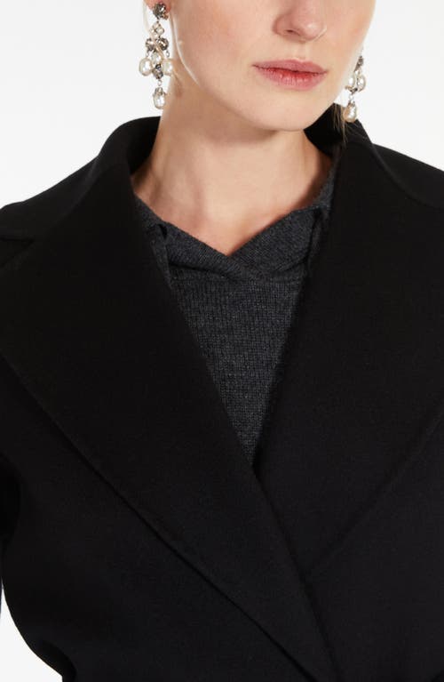 Max Mara Poldo Wool Belted Coat In Black