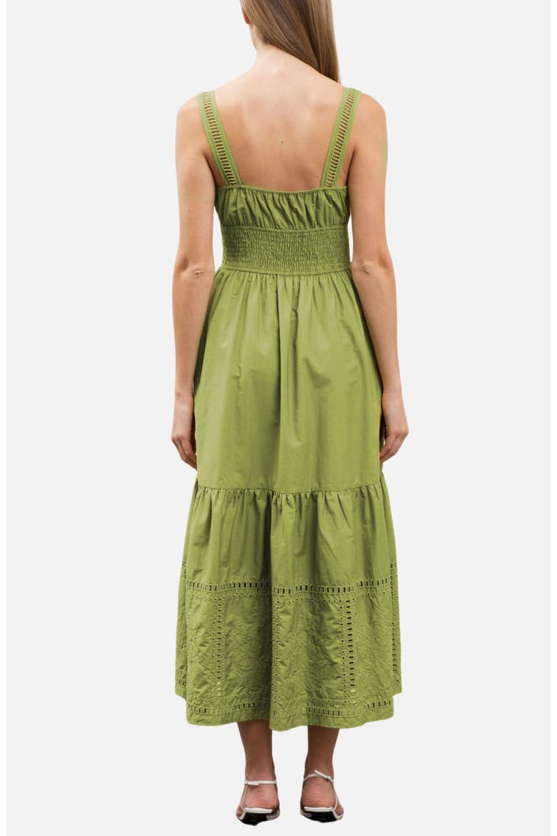 Sleeveless Tiered Midi Sundress, Alternate, color, GREEN