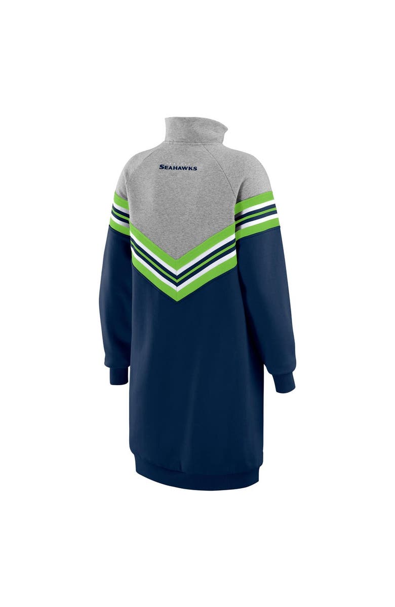 WEAR by Erin Andrews Women's WEAR by Erin Andrews  College Navy/Heather Gray Seattle Seahawks Chevron Stripe Dress, Alternate, color, 