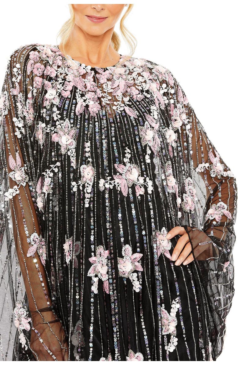 Mac Duggal High Neck Embellished Trapeze Dress, Alternate, color, Black