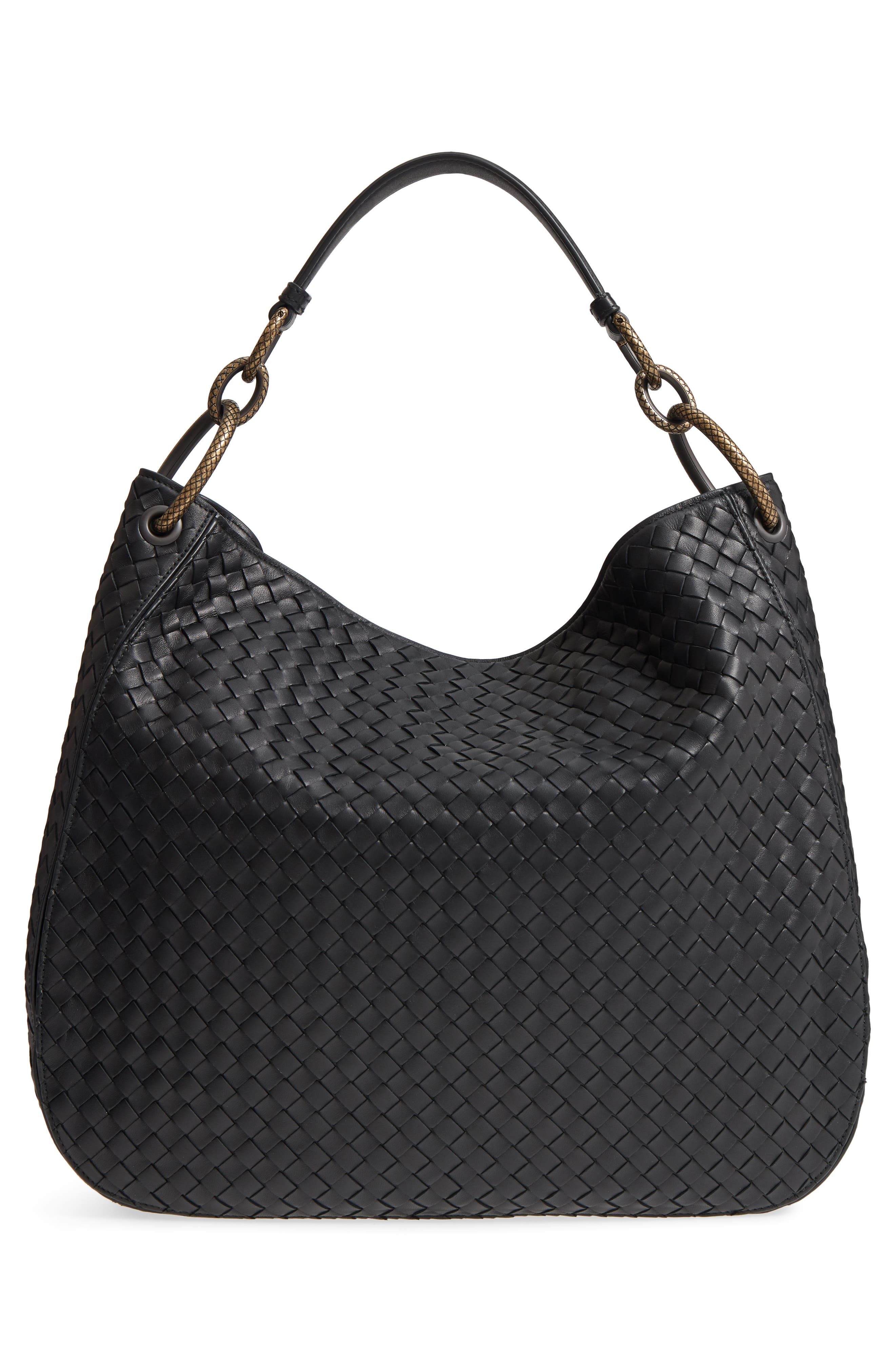 Bottega Veneta Large Loop Woven Leather Hobo, Alternate, color, 
