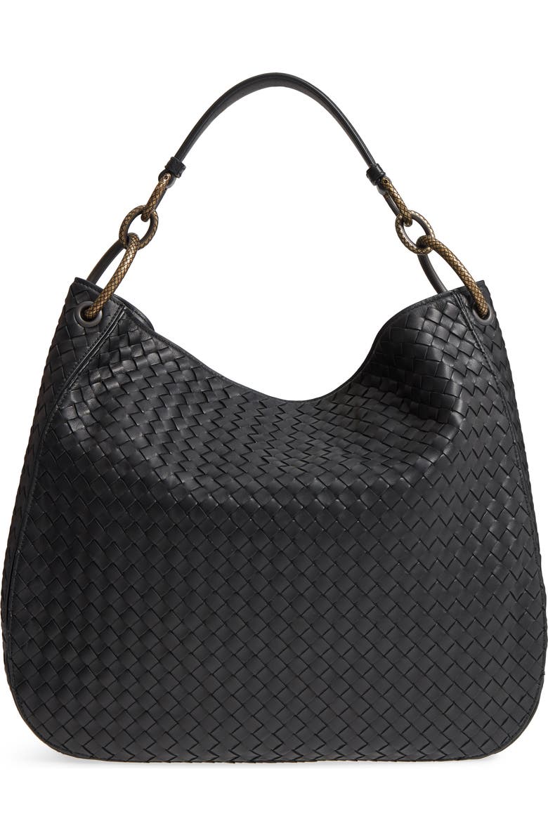 Bottega Veneta Large Loop Woven Leather Hobo, Alternate, color,