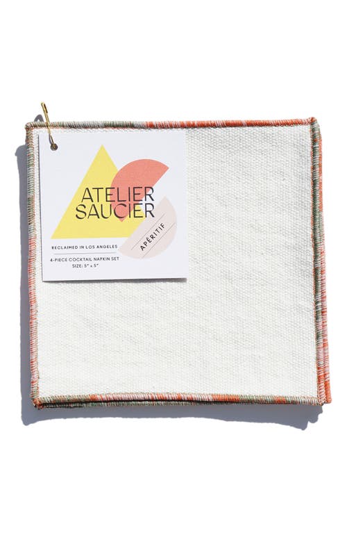 ATELIER SAUCIER Santa Fe Set of 4 Cocktail Napkins in Cream  product
