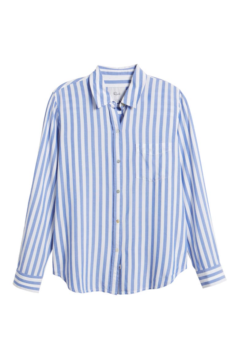 Wren Stripe Button-Up Shirt, Alternate, color, BLUE WHITE