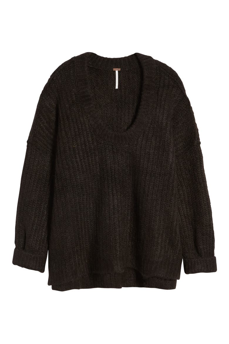 Blue Bell V-Neck Sweater, Alternate, color, BLACK