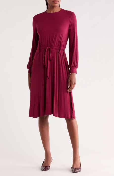 Long Sleeve Belted Dress