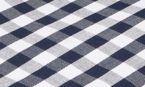 Petite Plume Set Of 2 French Ticking & Gingham Tea Towels In Navy