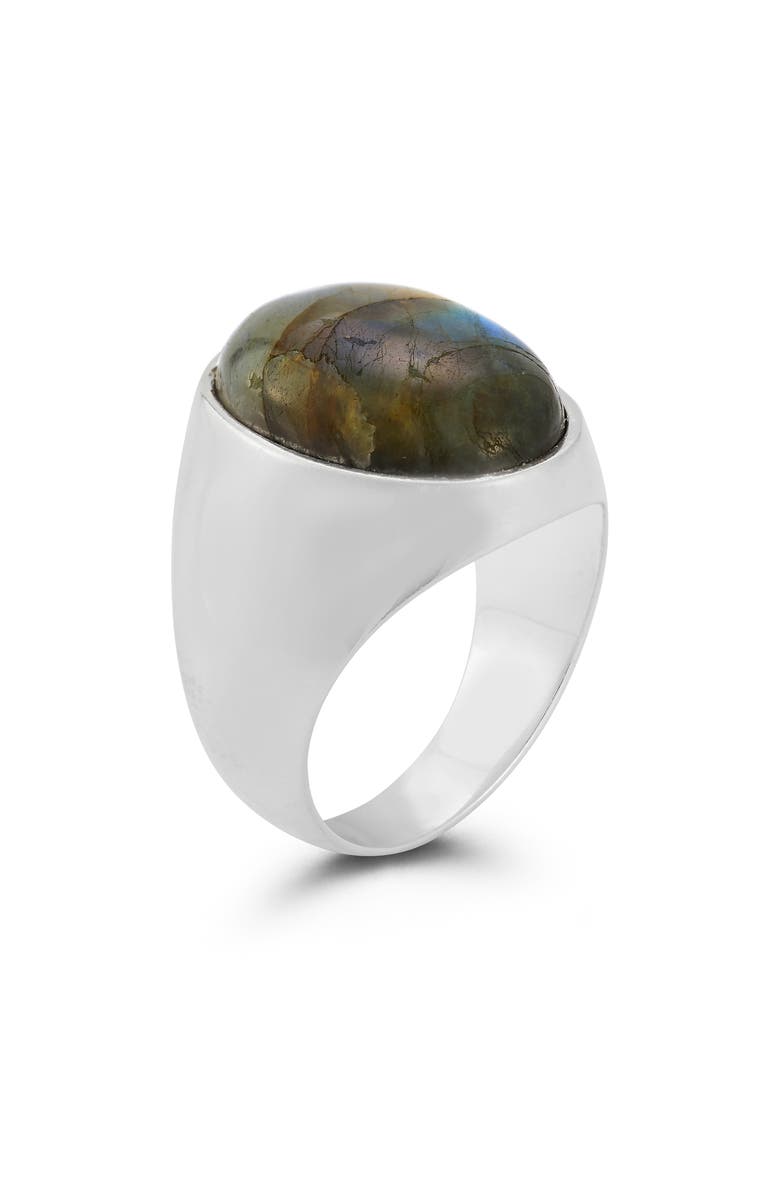 Yield of Men Men's Labradorite Domed Ring, Alternate, color, Silver