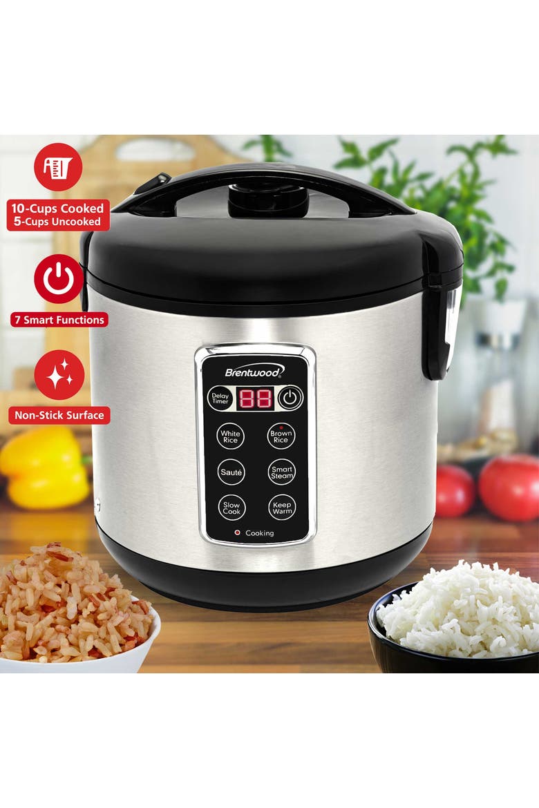 10 Cup 7-Function Smart Rice Multi-Cooker, Alternate, color, Silver