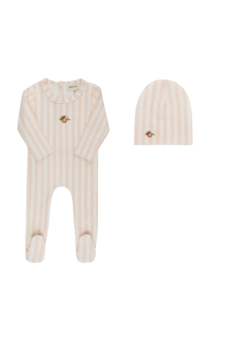 Lemon Peach Collection - Footie + Beanie, Main, color, Peach
