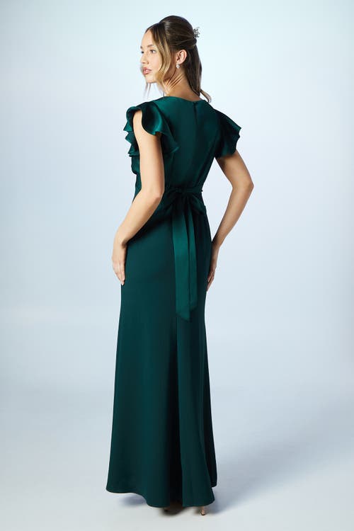 Coast V-neck Angel Short Sleeve Maxi Dress In Green