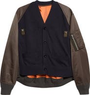 Sacai Mixed Media Cotton Cardigan