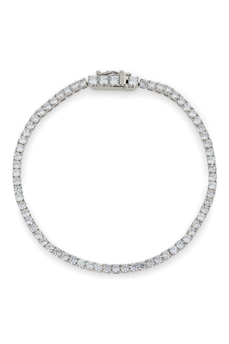 Perfect Tennis Cubic Zirconia Bracelet, Main, color, RHODIUM