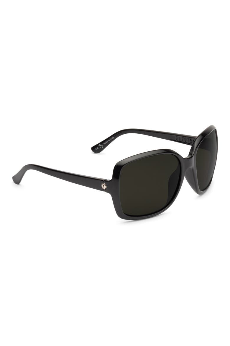 Marin 56mm Polarized Oversize Square Sunglasses, Alternate, color, GLOSS BLACK/ GREY POLAR