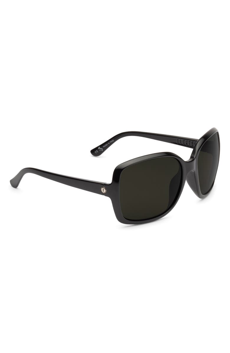 Electric Marin 56mm Polarized Oversize Square Sunglasses, Alternate, color, Gloss Black/ Grey Polar