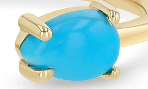 Zoë Chicco Turquoise & Diamond Pavé Open Ring In 14k Yellow Gold