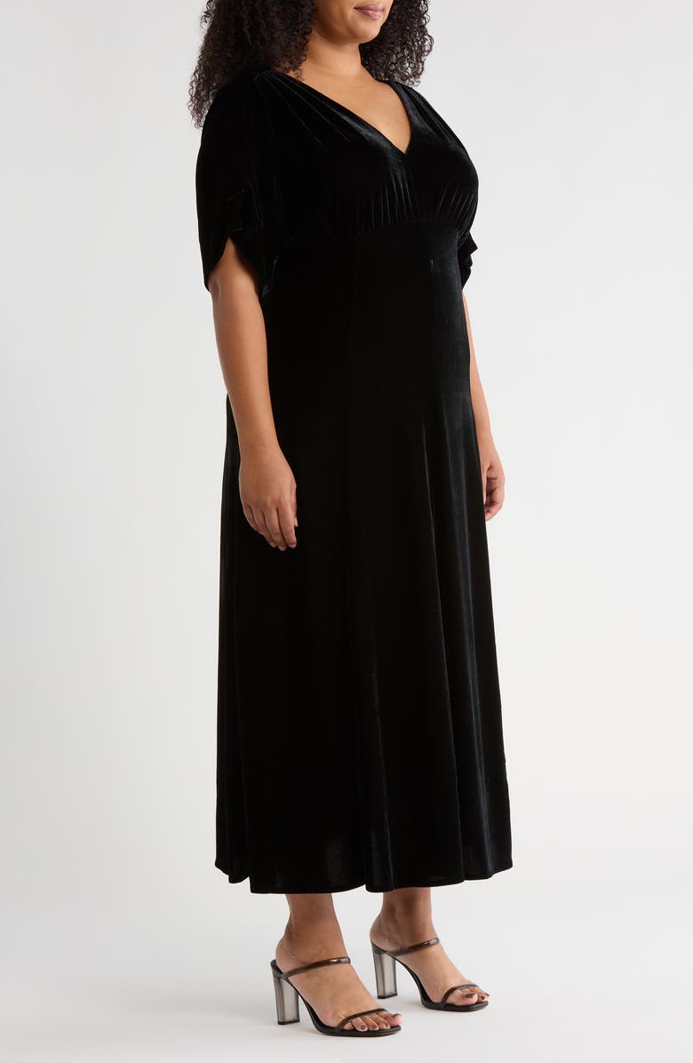 Chelsea28 Velvet V-Neck Maxi Dress, Alternate, color, Black