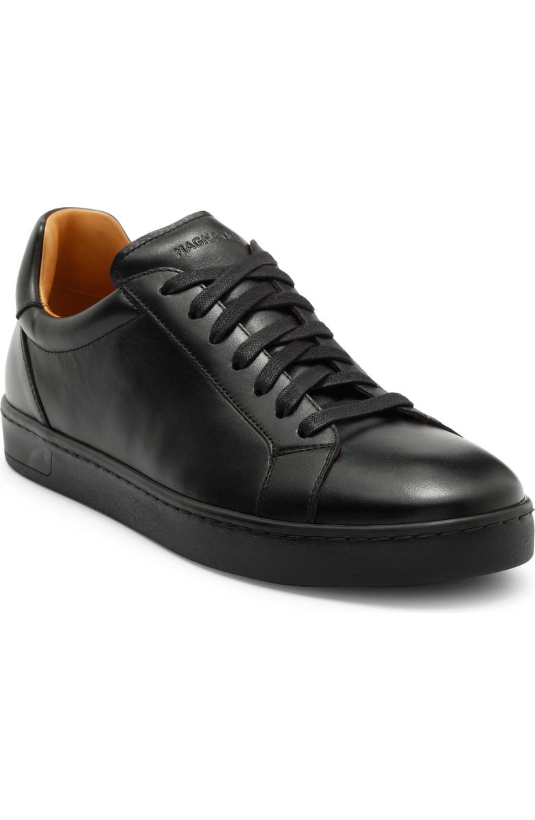 Magnanni Elonso Leather Sneaker, Main, color, Black