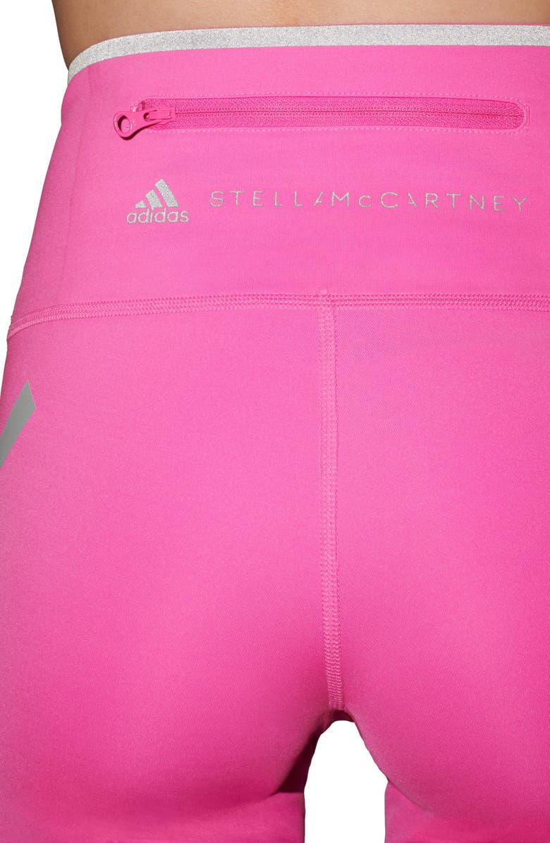adidas by Stella McCartney TruePace High Waist Stretch Recycled Polyester Bike Shorts, Alternate, color, Screaming Pink