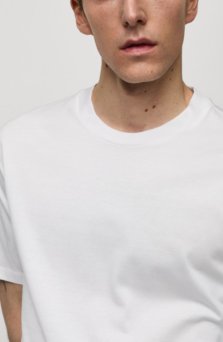 MANGO Slim Fit Cotton T-Shirt, Alternate, color, White