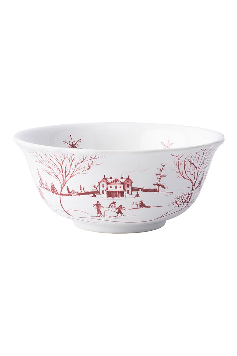 Country Estate Winter Frolic Ruby Cereal/Ice Cream Bowl, Alternate, color, RUBY