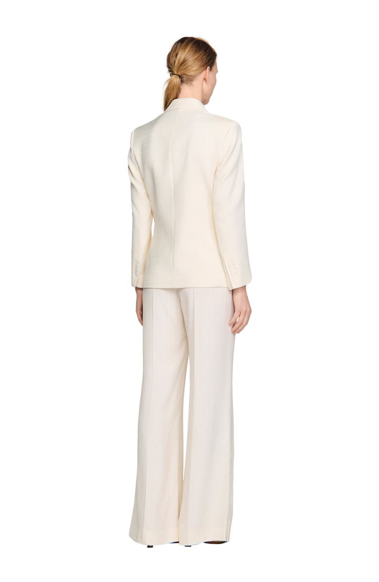 SANDRO Double-breasted suit jacket, Alternate, color, Ecru