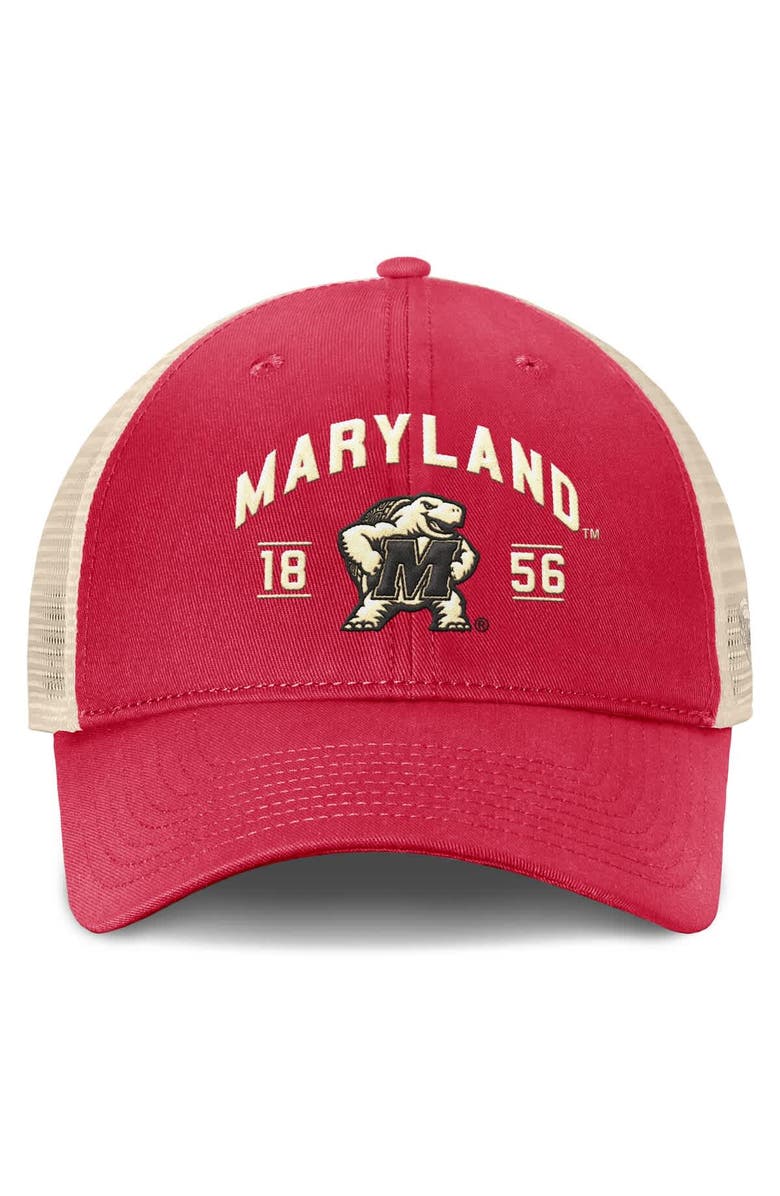 TOP OF THE WORLD Men's Top of the World Red Maryland Terrapins Heritage Waylon Trucker Adjustable Hat, Alternate, color, Red