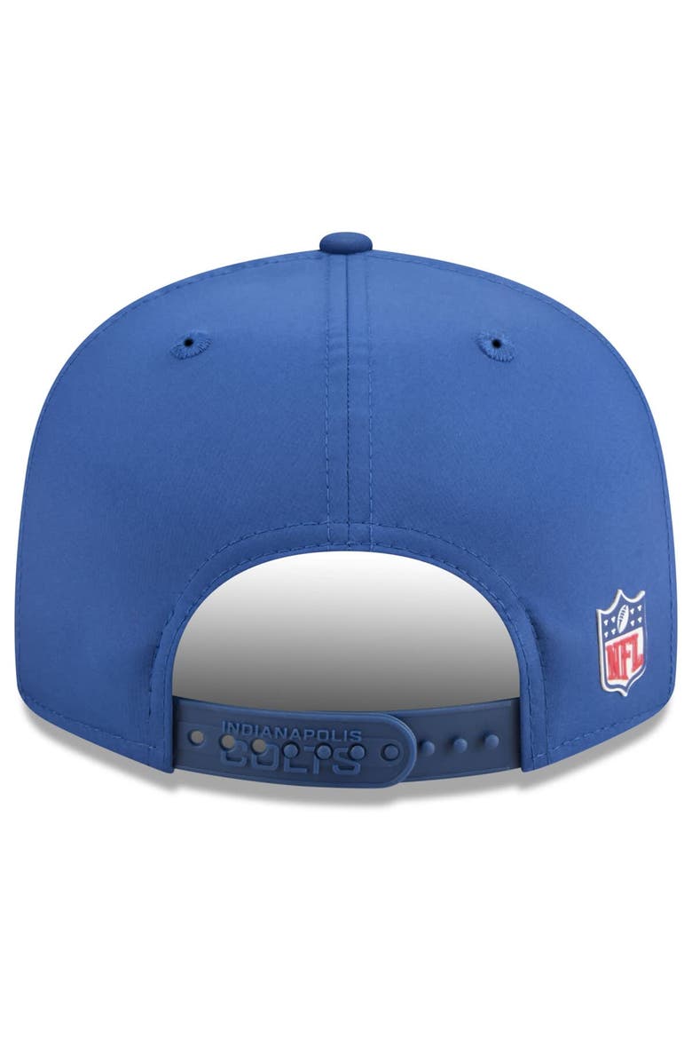 New Era Men's New Era Royal Indianapolis Colts 2025 Sideline  Split Panel 9FIFTY Snapback Hat, Alternate, color, 