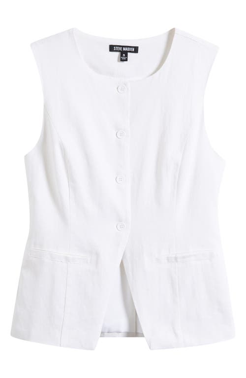 STEVE MADDEN STEVE MADDEN WESLEY LINEN BLEND BUTTON-UP VEST 