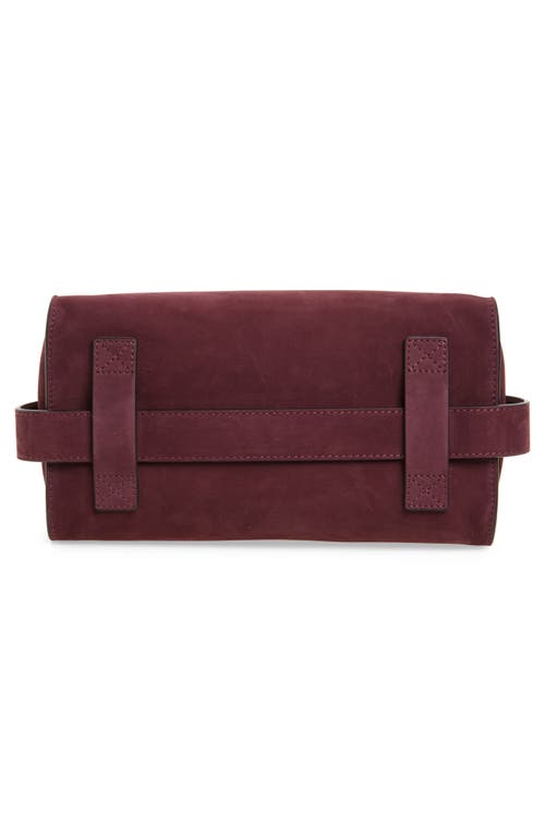 Moschino Tie Me Suede Shoulder Bag In Burgundy