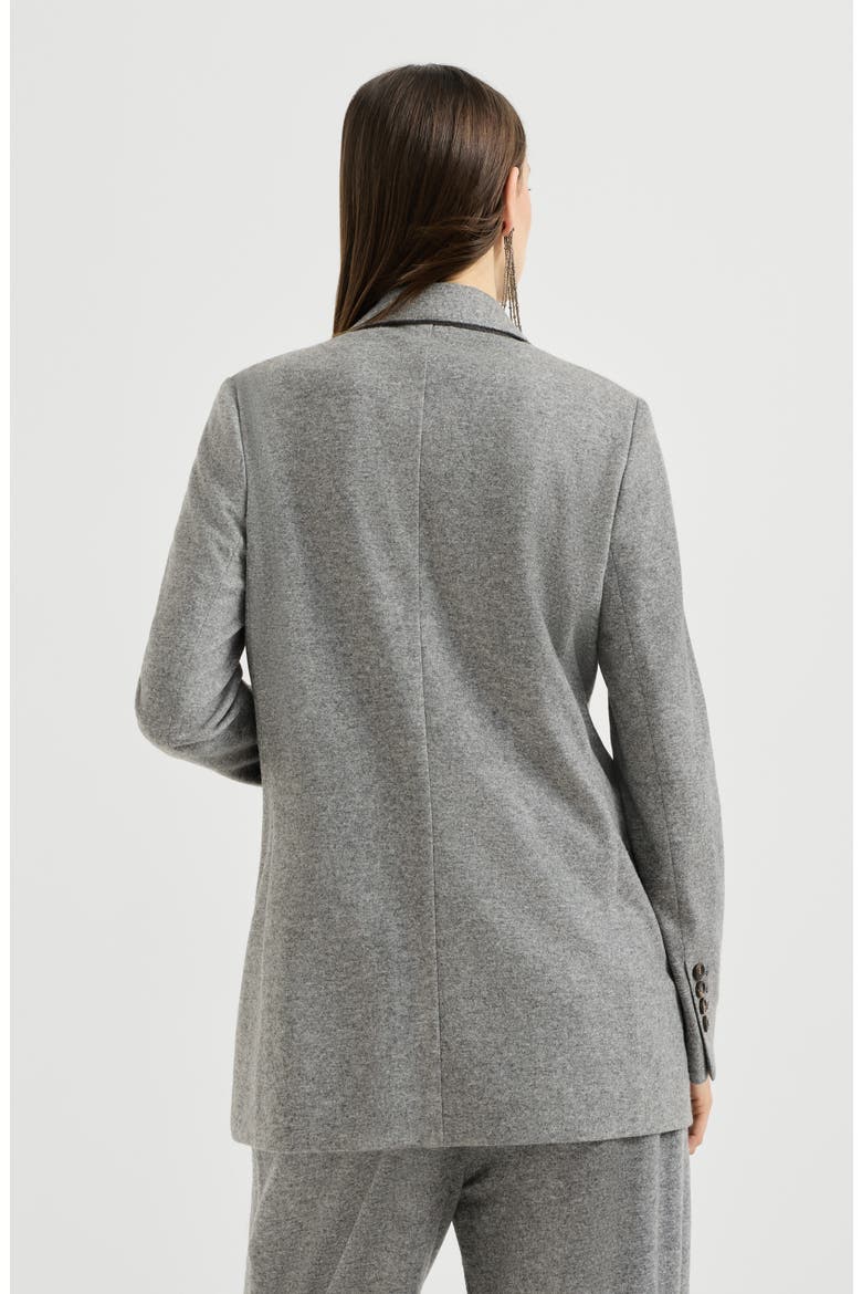Cashmere jersey deconstructed blazer with monili, Alternate, color, Grey