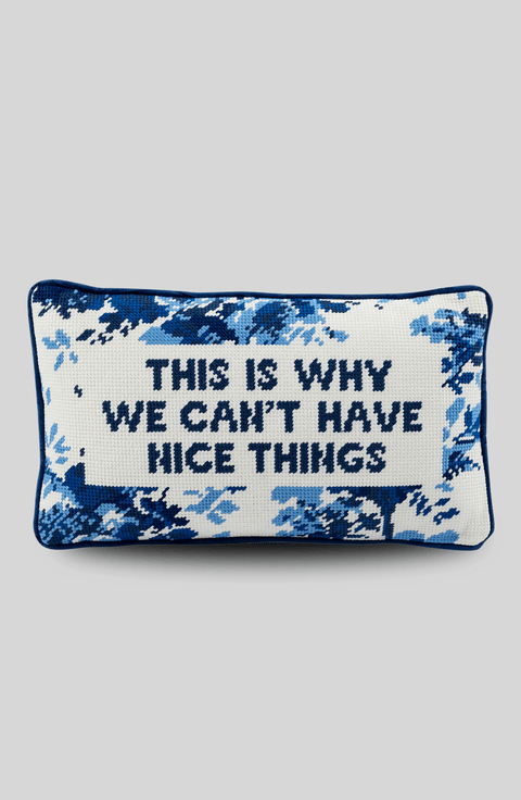 Nice Things Needlepoint Pillow
