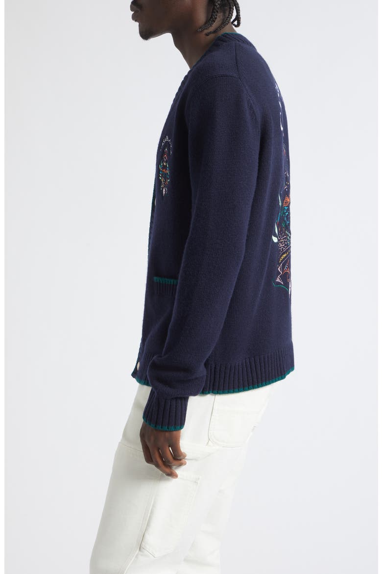 Embroidered Hotel Emblem Cardigan, Alternate, color, WOOL BLEND