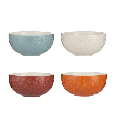 Home Set of 4 Mini Pumpkin Bowls, 5.9-Ounce