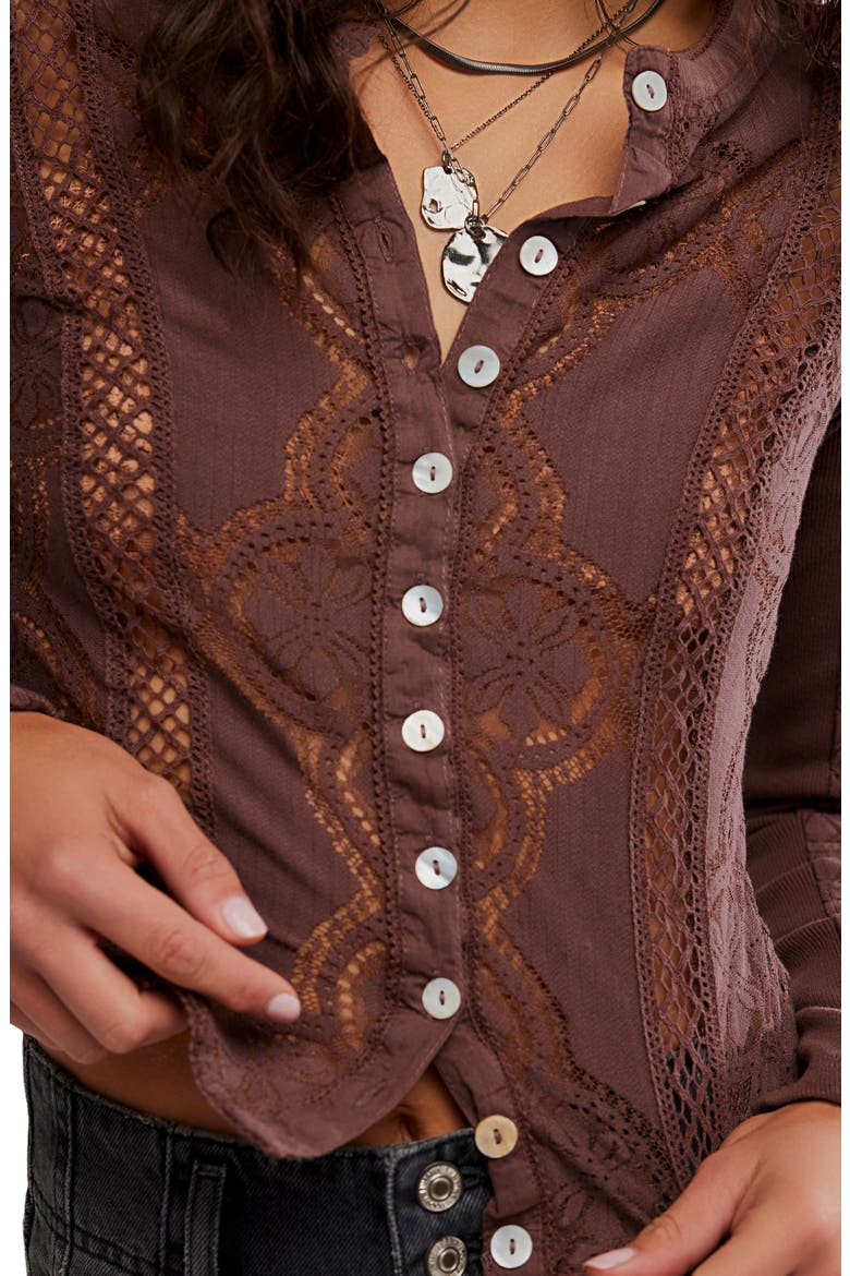 Jae Button-Up Top, Alternate, color, CHICORY COFFEE